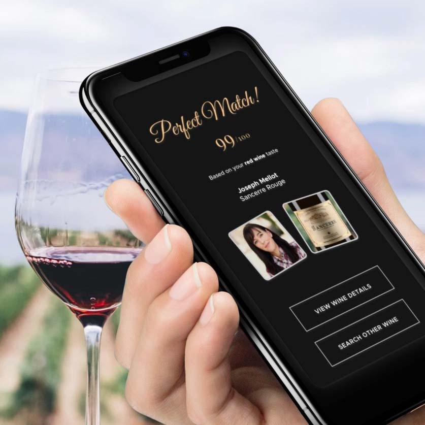 Wine tider app with wine glass